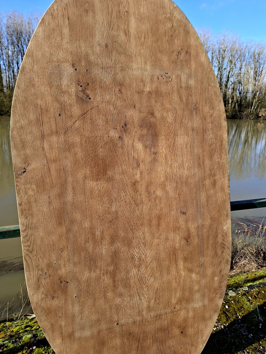 Antique Solid Oak Tabletop From The 19th Century, Stripped -photo-2