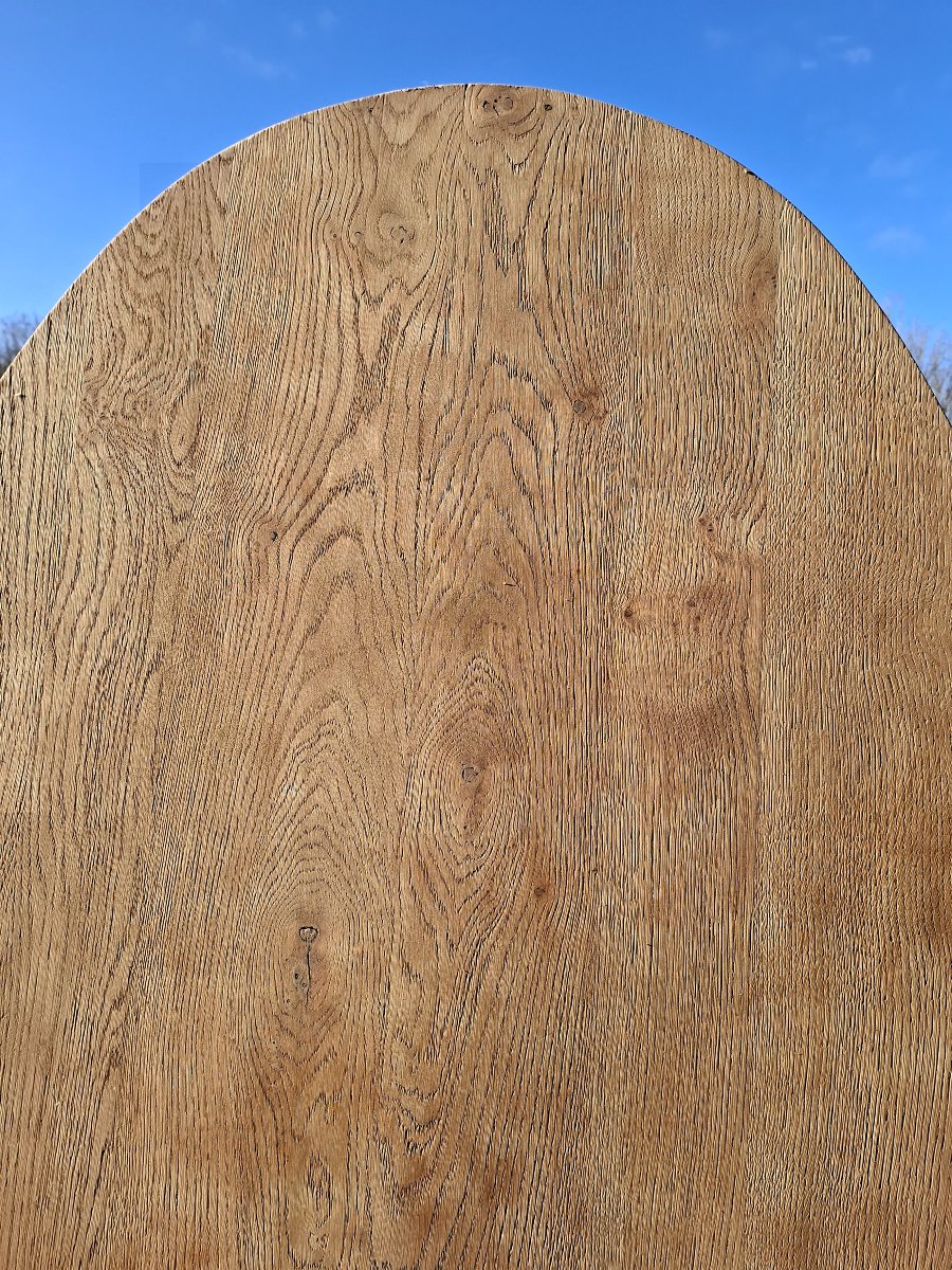 Antique Solid Oak Tabletop From The 19th Century, Stripped -photo-3