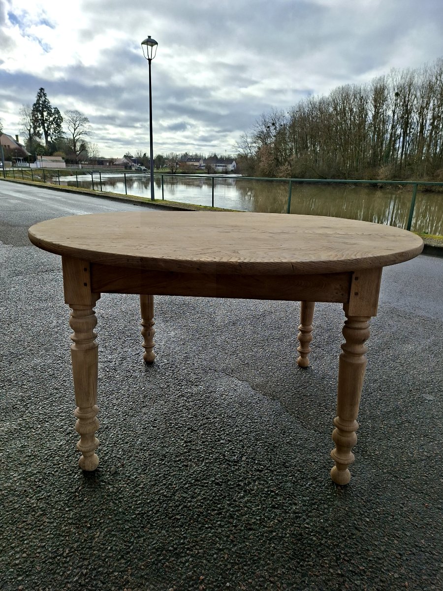 Antique Round Bistro Restaurant Table, 19th Century, Stripped -photo-2