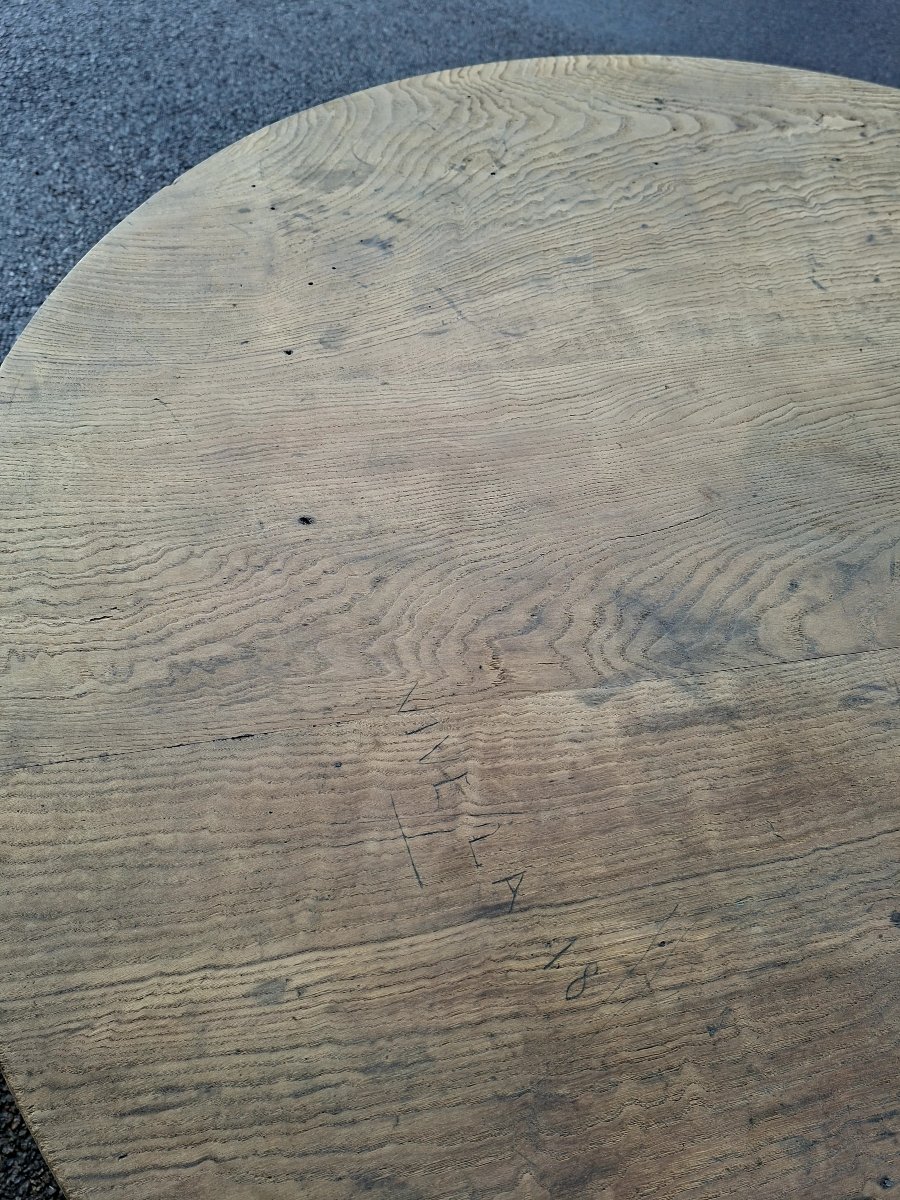 Antique Round Bistro Restaurant Table, 19th Century, Stripped -photo-5