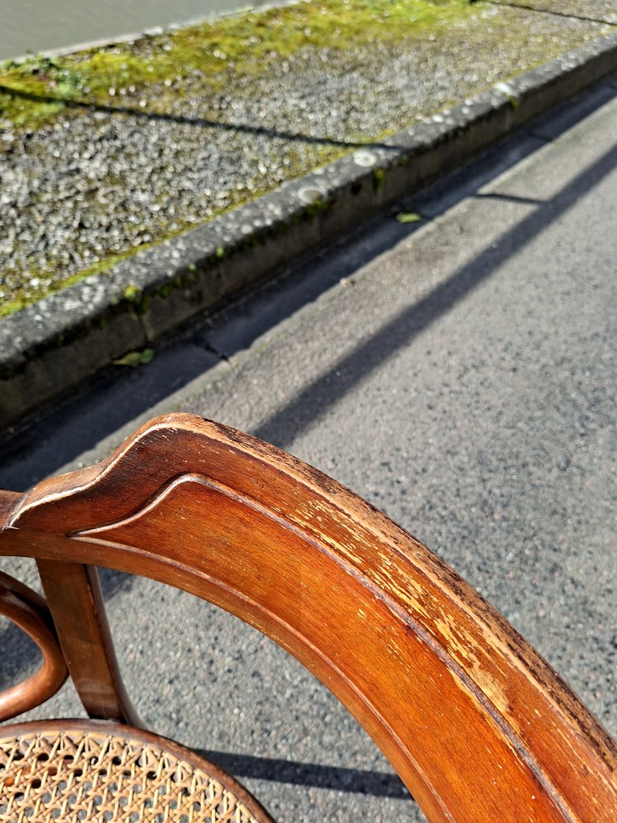 Thonet Armchair With Original Caning, Vintage 1930s Art Deco -photo-4