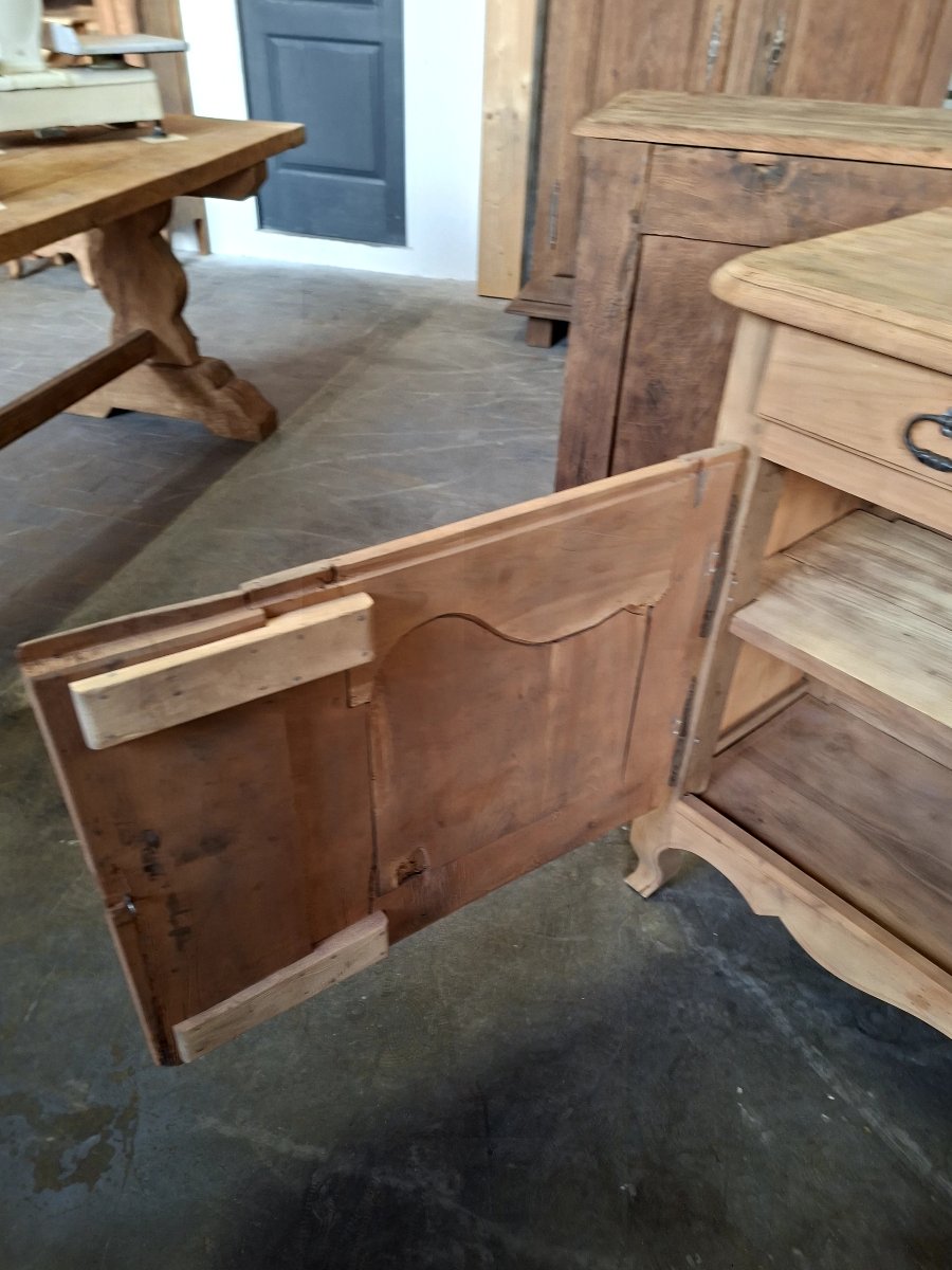 Bahut buffet style Louis XV en chêne et noyer massif 19éme décaper -photo-1