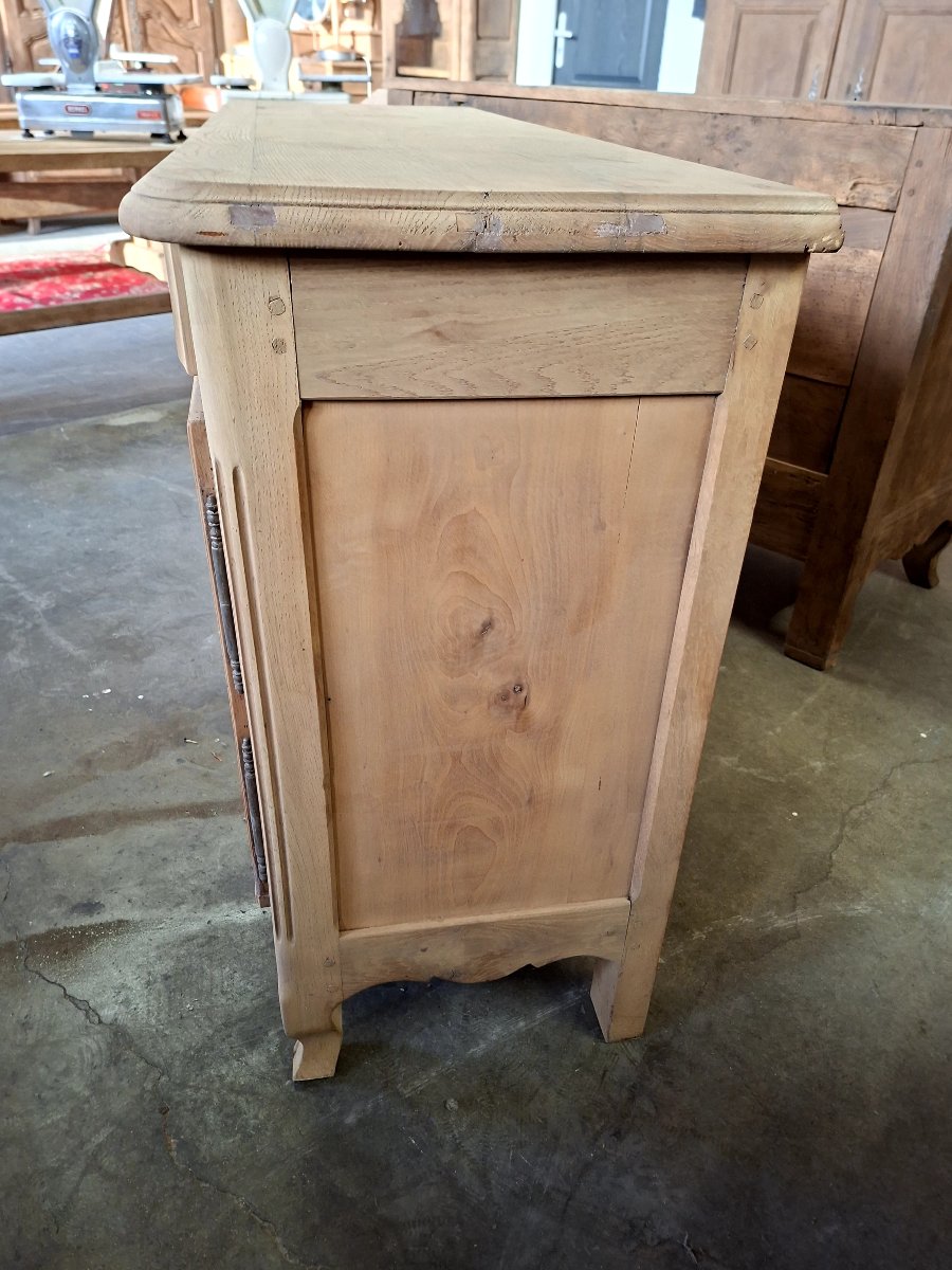 Bahut buffet style Louis XV en chêne et noyer massif 19éme décaper -photo-8