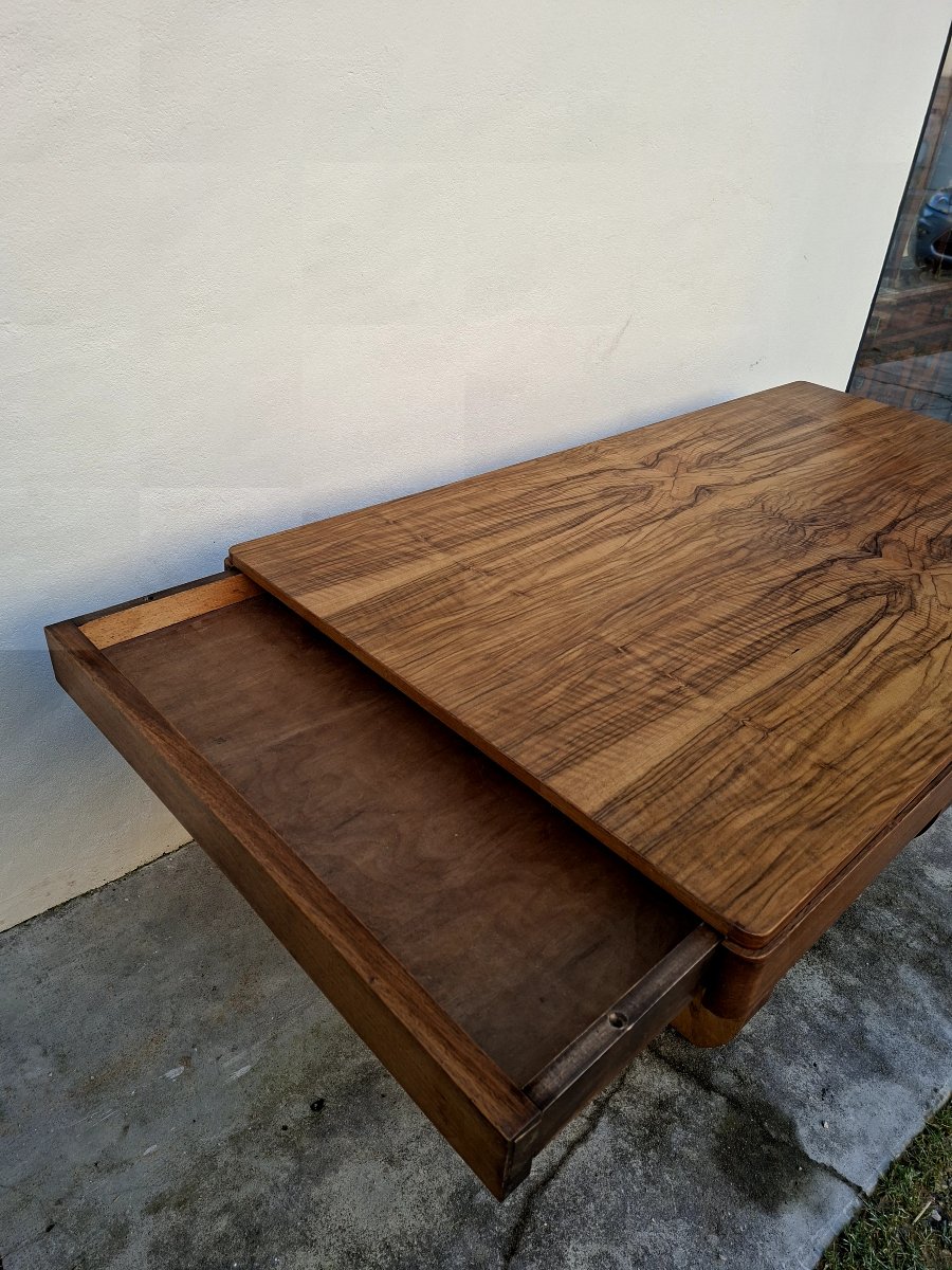 1930s Art Deco Period Dining Table In Walnut -photo-2