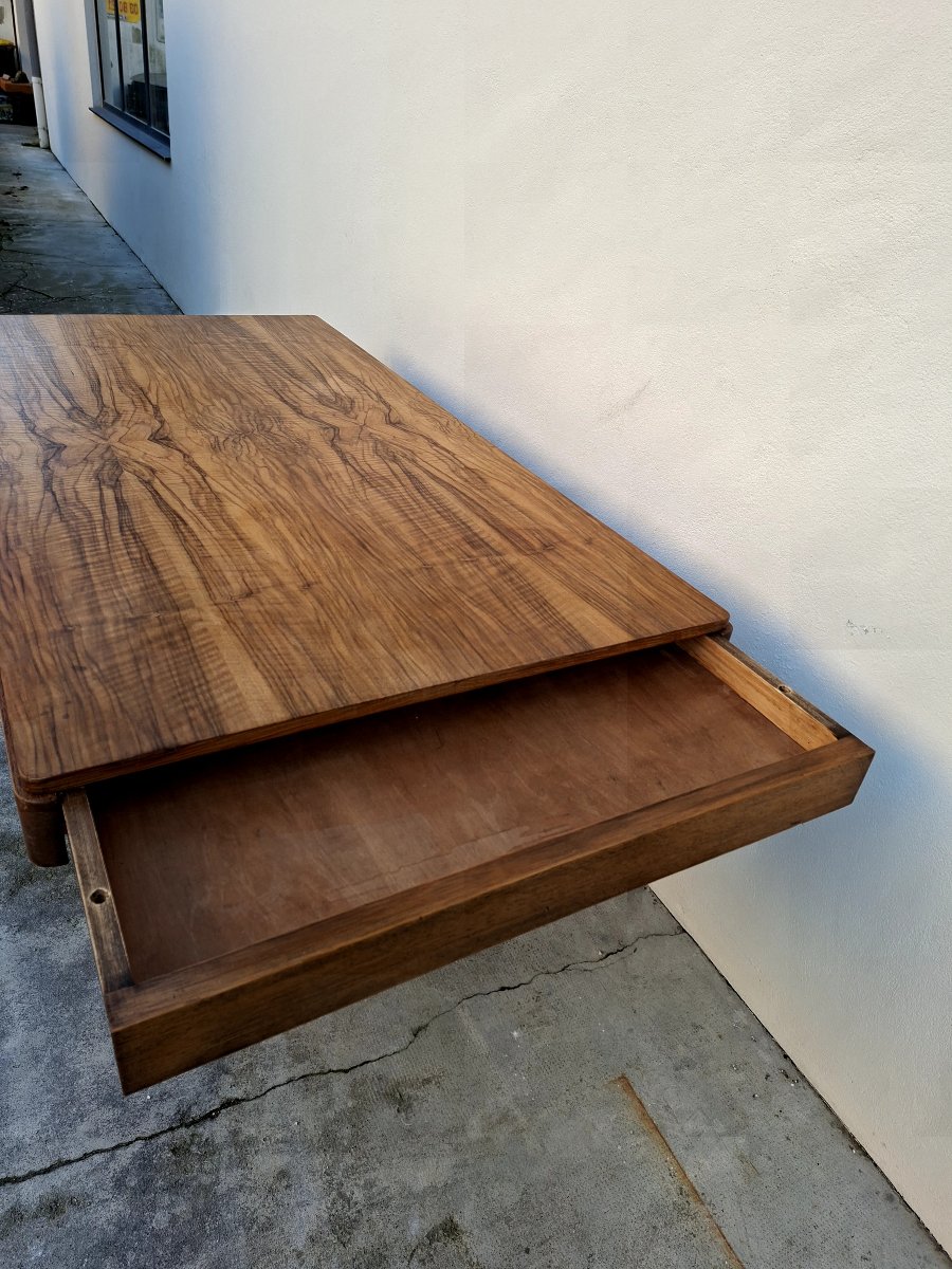 1930s Art Deco Period Dining Table In Walnut -photo-6