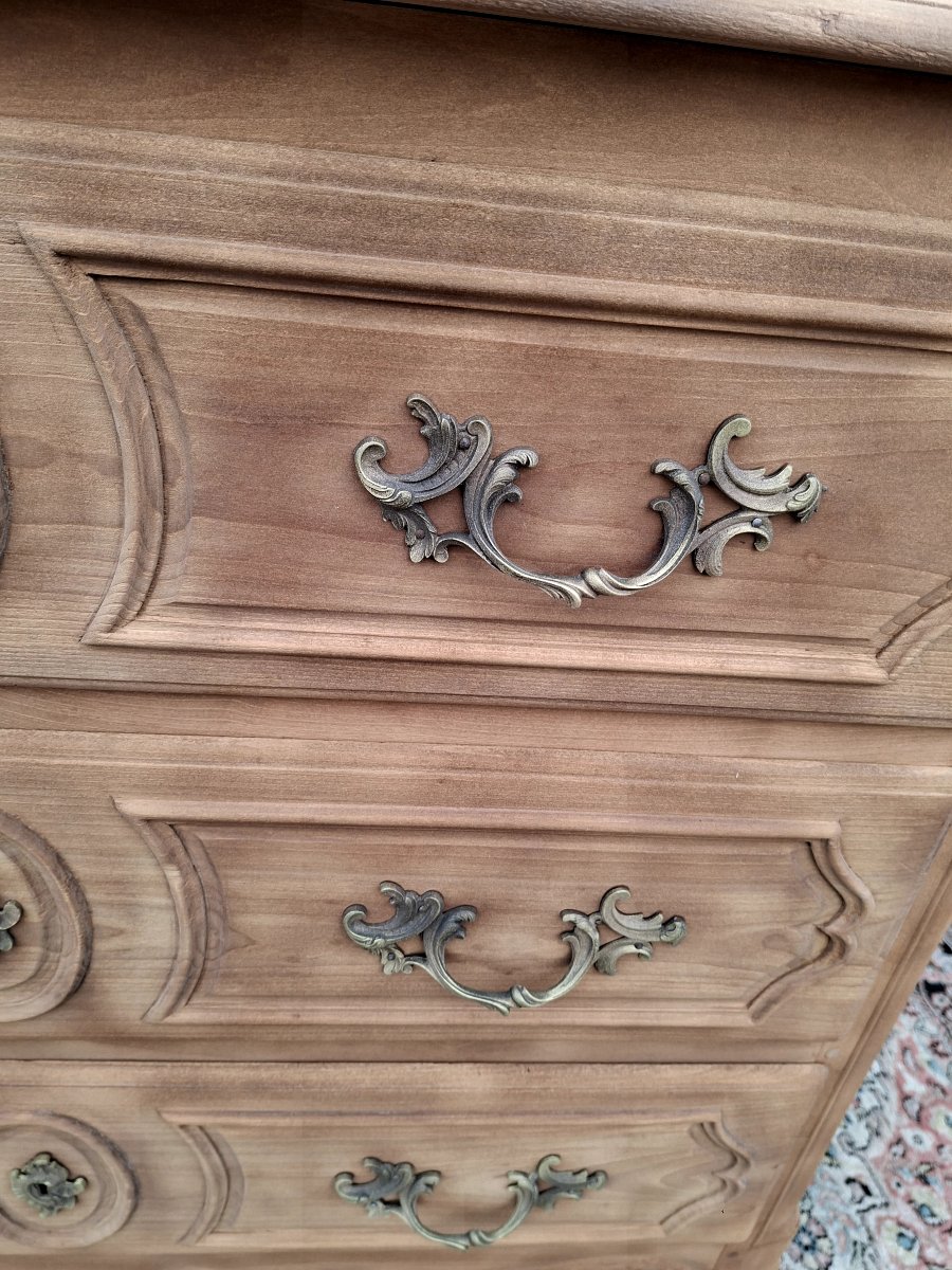 Antique Louis XV Style Chest Of Drawers, Stripped, With 3 Drawers -photo-1