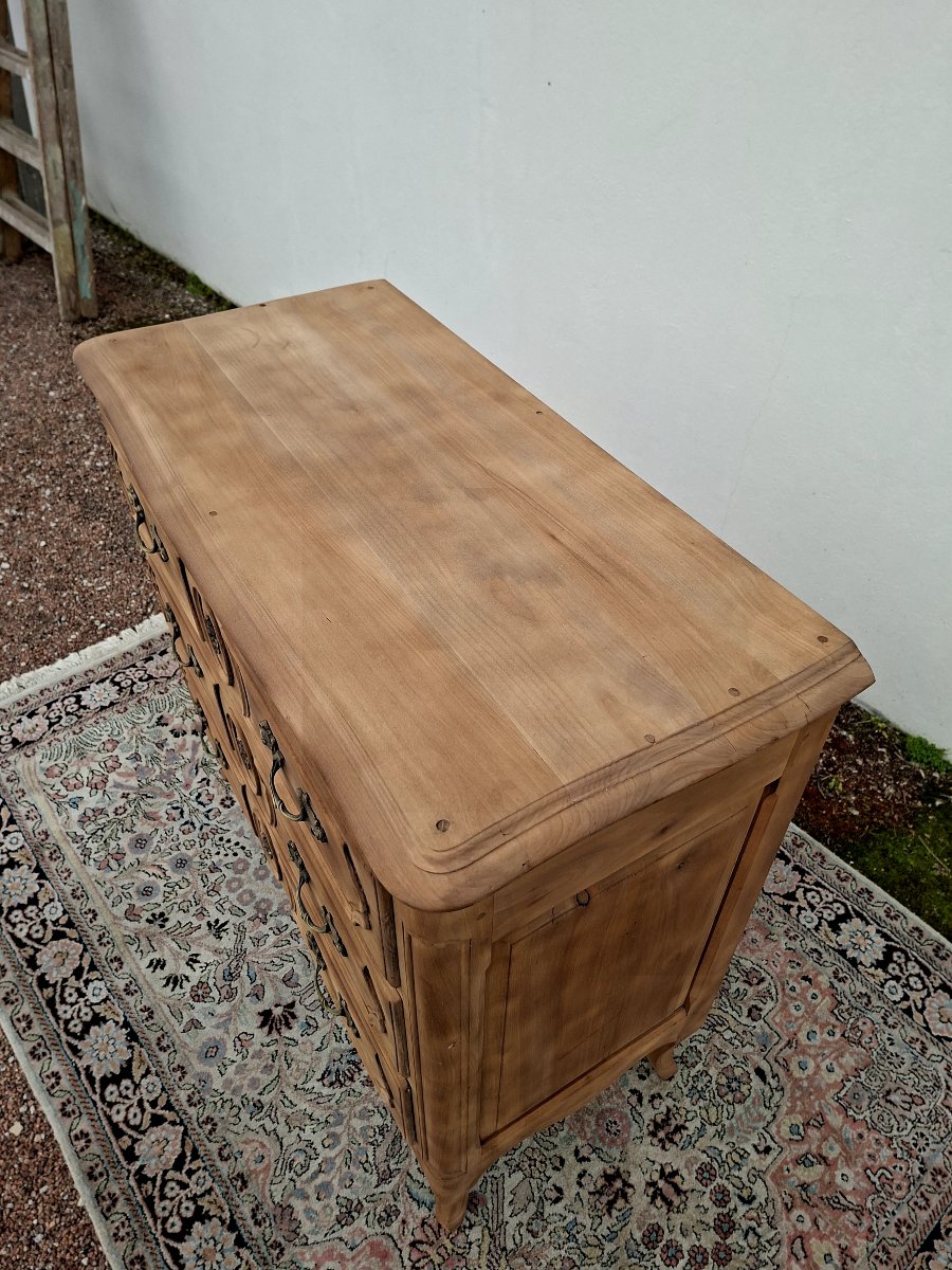 Antique Louis XV Style Chest Of Drawers, Stripped, With 3 Drawers -photo-7