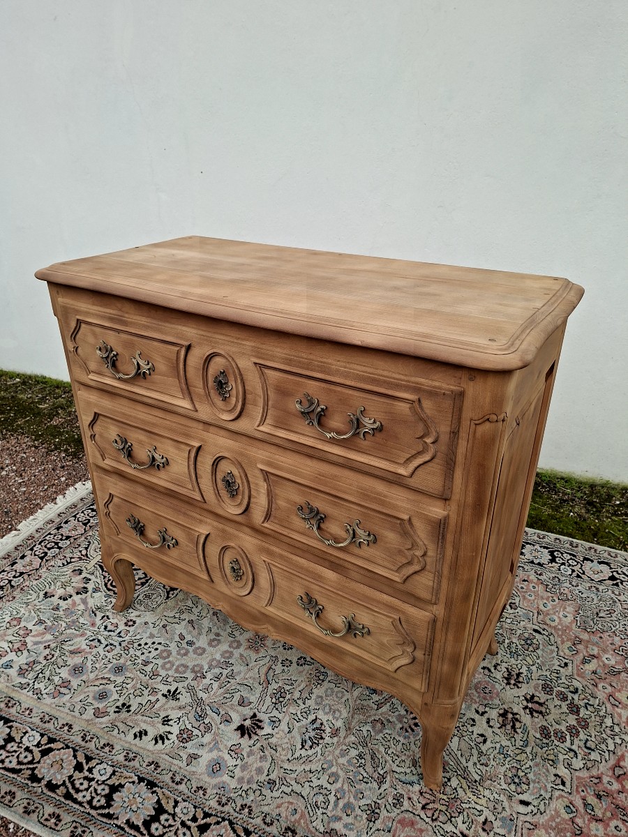 Antique Louis XV Style Chest Of Drawers, Stripped, With 3 Drawers 