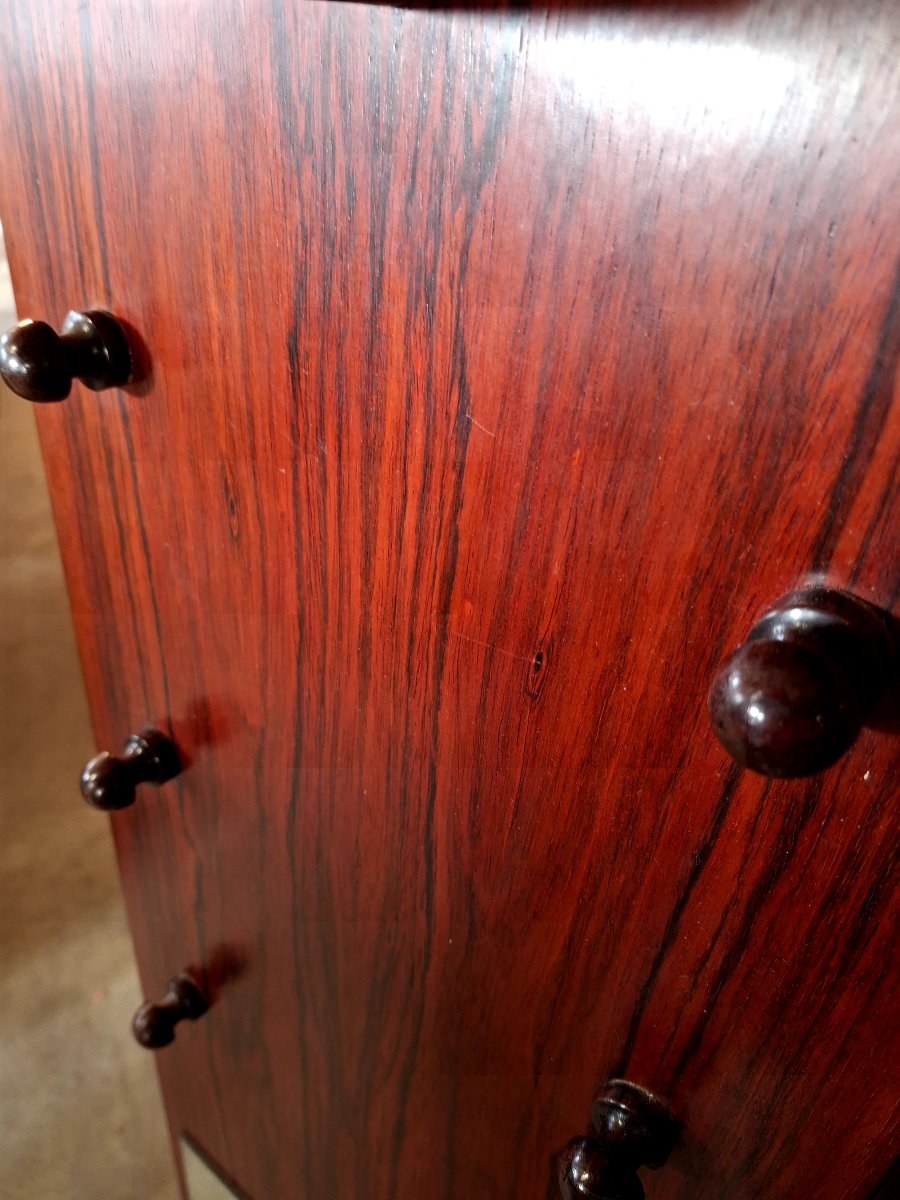 Miroir porte manteau vintage en palissandre de Rio 1960s design -photo-5