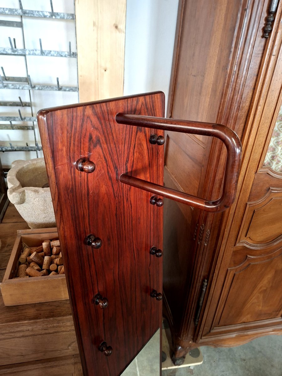 Miroir porte manteau vintage en palissandre de Rio 1960s design -photo-8