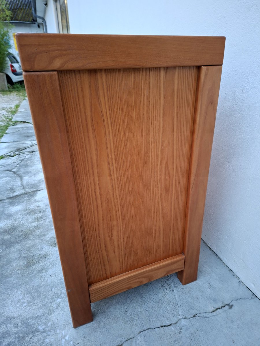 Meuble buffet TV Maison Regain en Orme massif vintage -photo-3