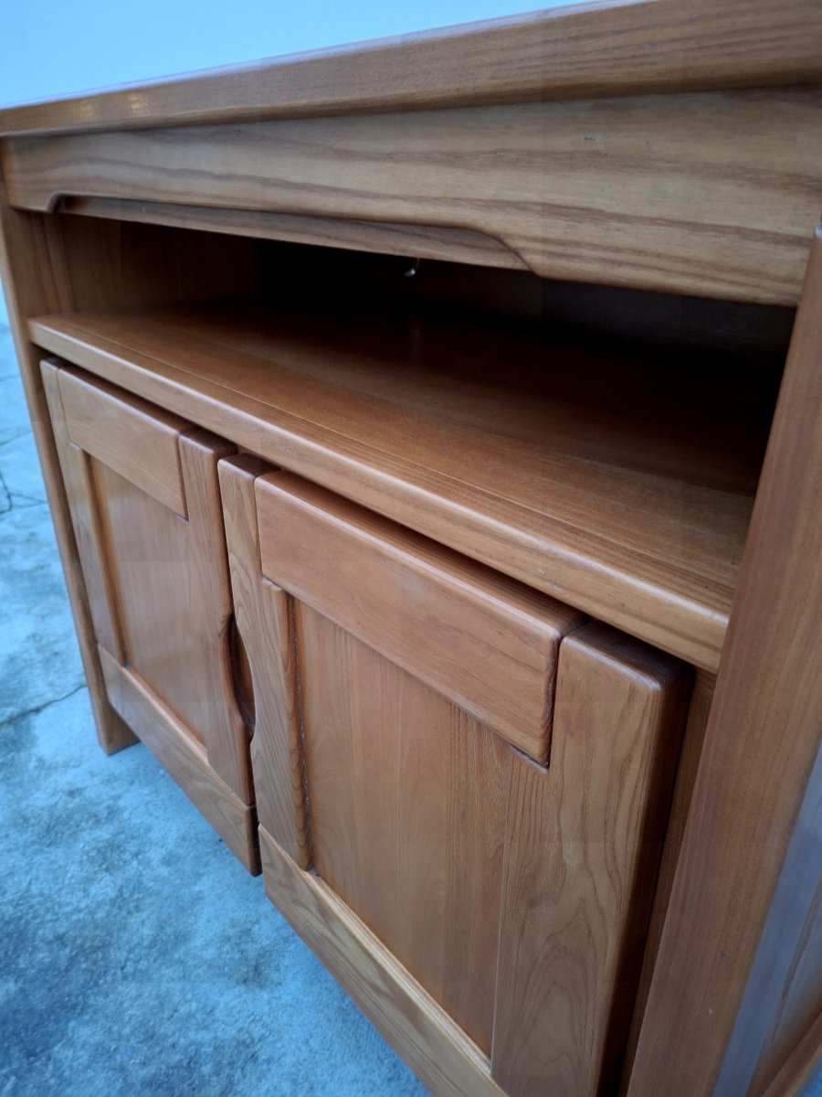 Meuble buffet TV Maison Regain en Orme massif vintage -photo-8