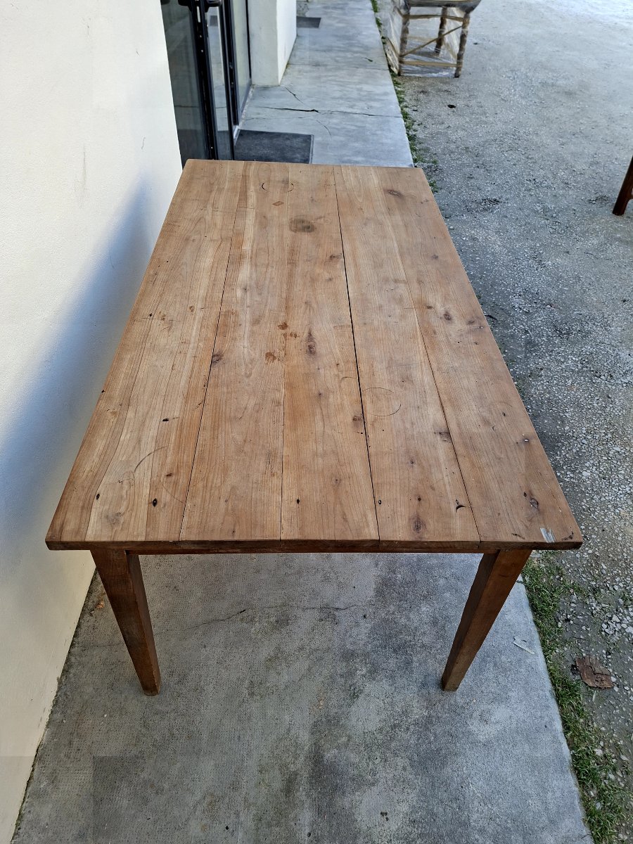Antique Rustic Farmhouse Table, Made In The 1900s From Fruitwood -photo-2