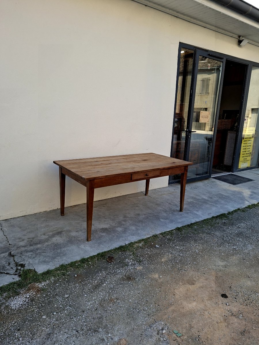 Antique Rustic Farmhouse Table, Made In The 1900s From Fruitwood -photo-3