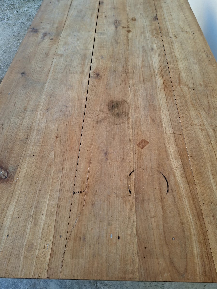 Antique Rustic Farmhouse Table, Made In The 1900s From Fruitwood -photo-2