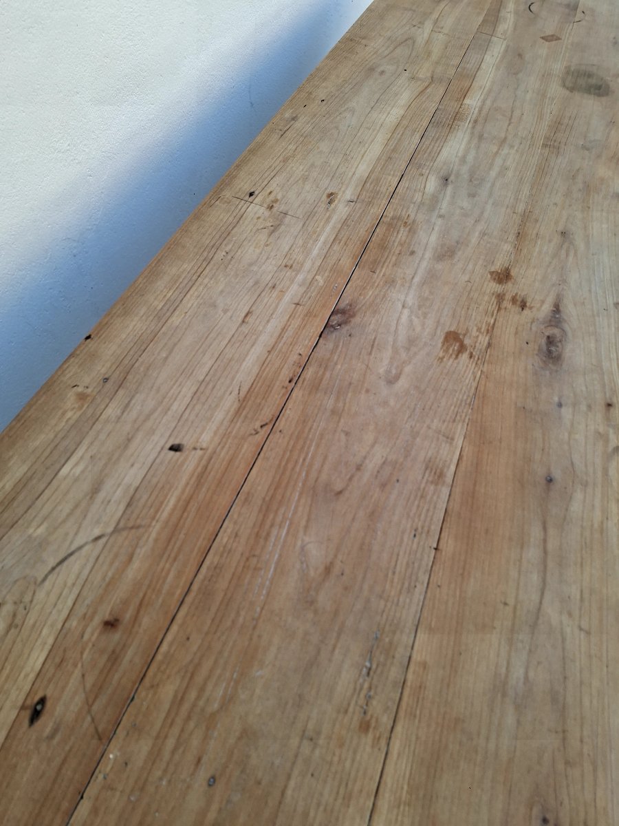 Antique Rustic Farmhouse Table, Made In The 1900s From Fruitwood -photo-8