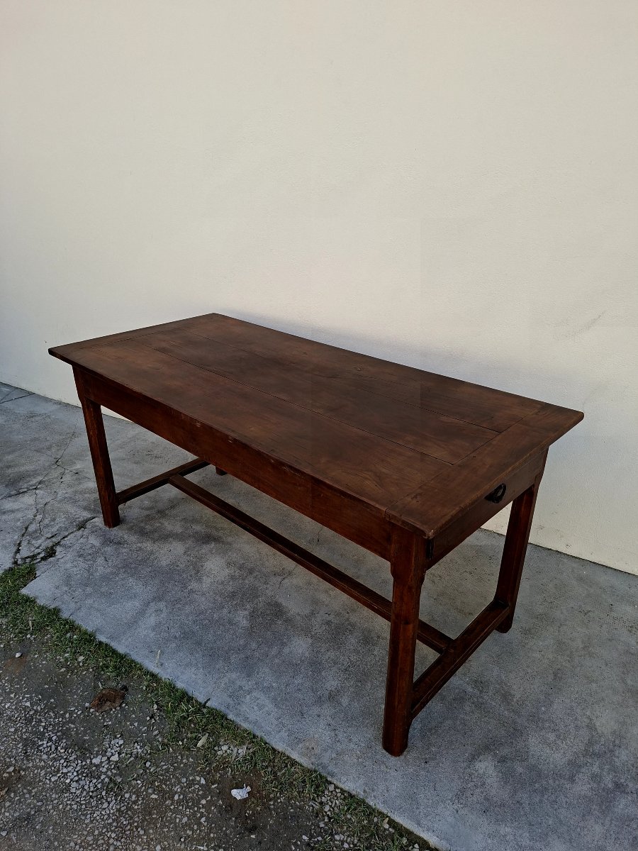 Antique Rustic Monastery Farm Table, 19th Century, Made Of Walnut -photo-2