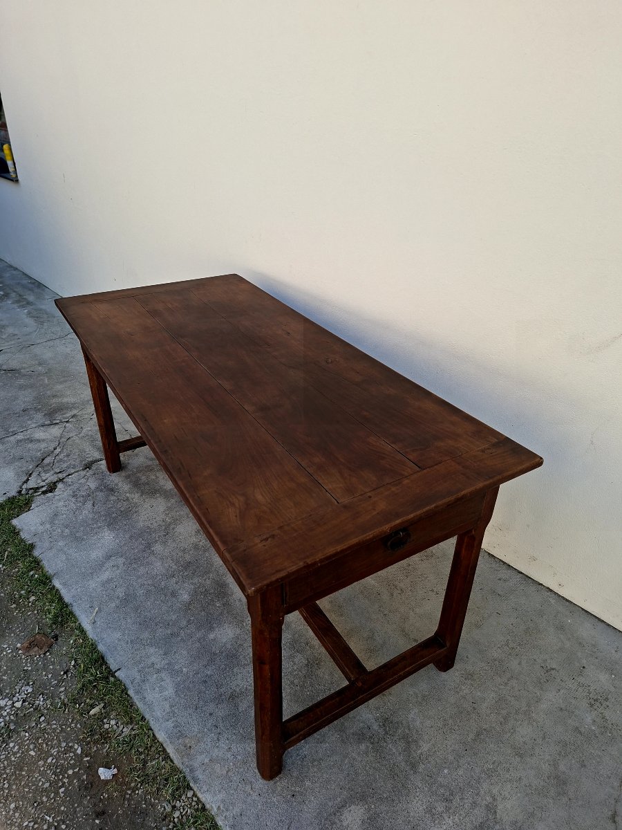 Antique Rustic Monastery Farm Table, 19th Century, Made Of Walnut -photo-4