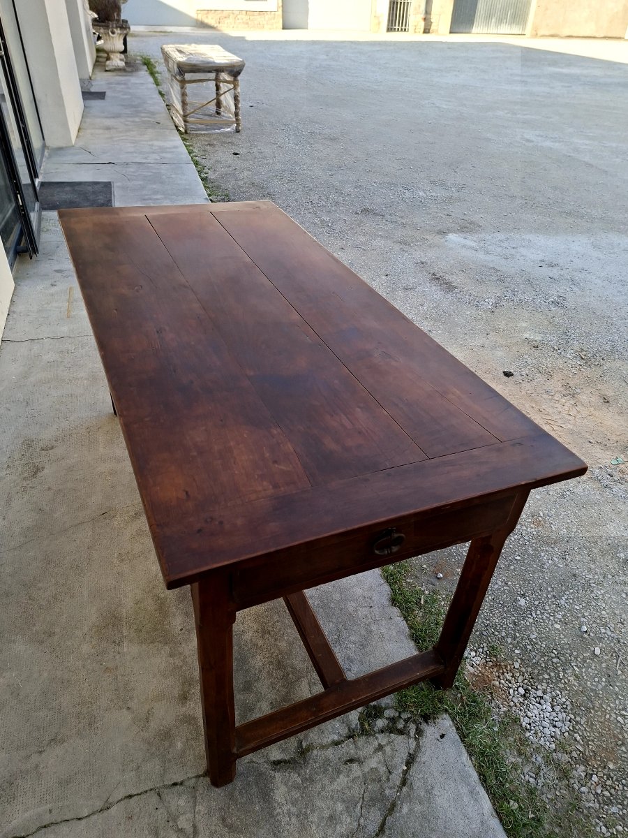 Antique Rustic Monastery Farm Table, 19th Century, Made Of Walnut -photo-4