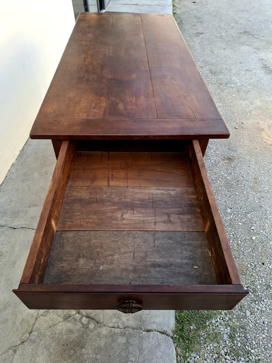 Antique Rustic Monastery Farm Table, 19th Century, Made Of Walnut -photo-8