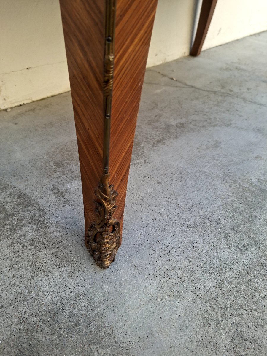 Commode style Louis XV en marqueterie et bois de rose -photo-2