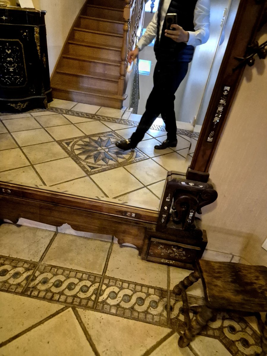 Gabriel Viardot In The Style Of A Large Japanese-inspired Mirror From The 1900s -photo-3