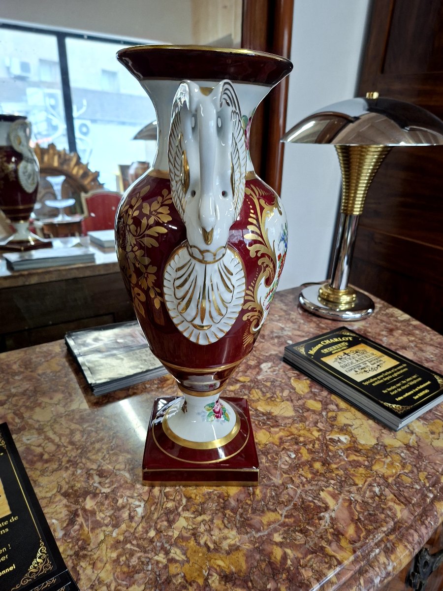 Vase en forme d'Amphore Médicis en porcelaine peint à la main -photo-2