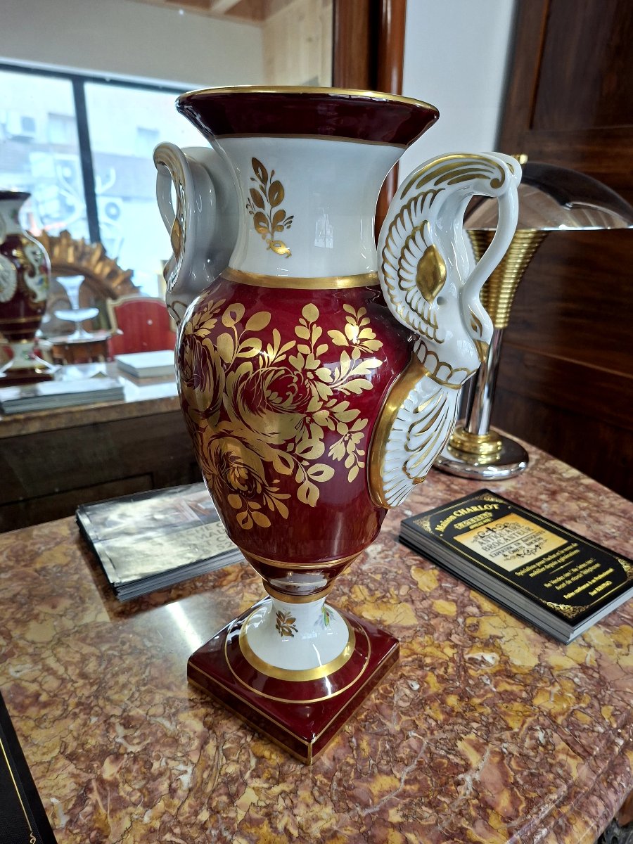 Vase en forme d'Amphore Médicis en porcelaine peint à la main -photo-6