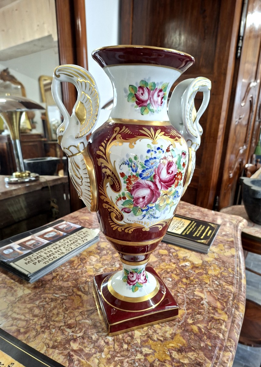 Vase en forme d'Amphore Médicis en porcelaine peint à la main 