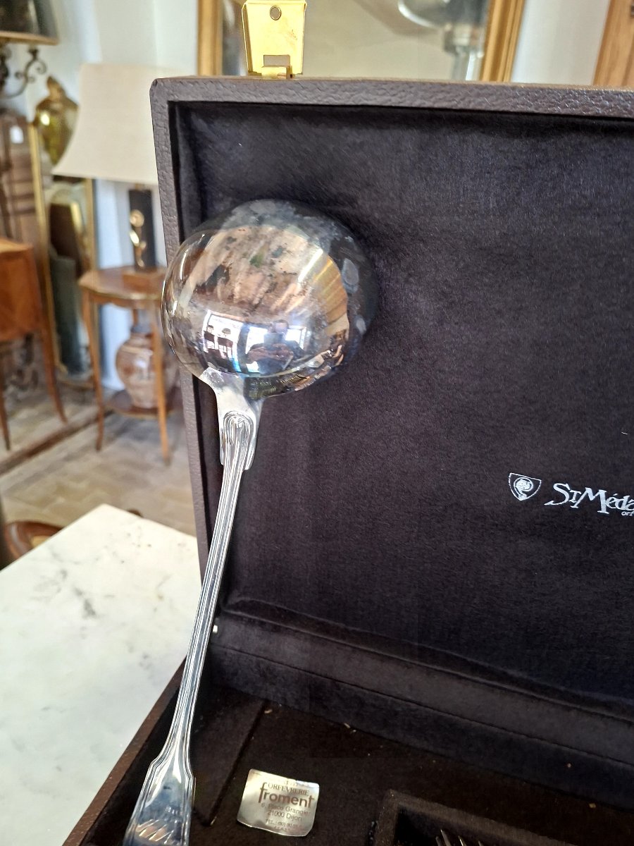 Service ménagère Saint Médard couverts métal argenté 51 pièces neuf en boîte -photo-2