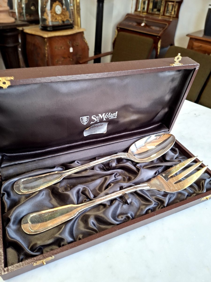 Service ménagère Saint Médard couverts métal argenté 51 pièces neuf en boîte -photo-3