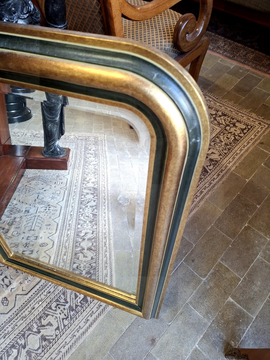 Miroir Style Louis Philippe noir et dorée -photo-4