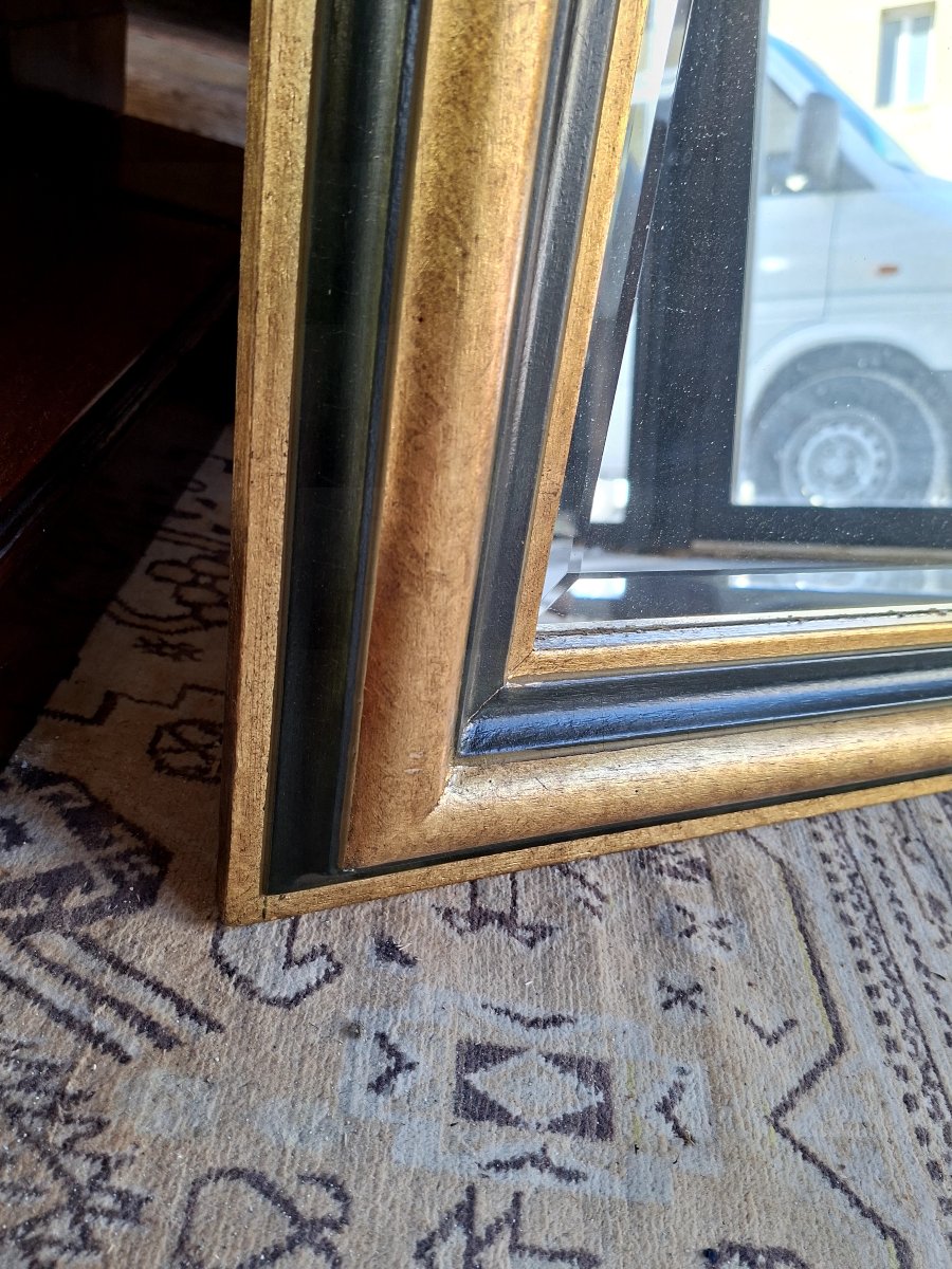 Miroir Style Louis Philippe noir et dorée -photo-7