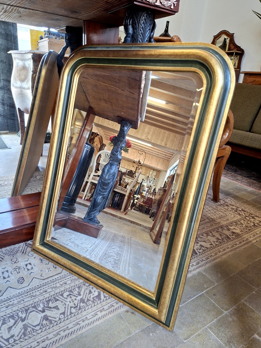 Miroir Style Louis Philippe noir et dorée 
