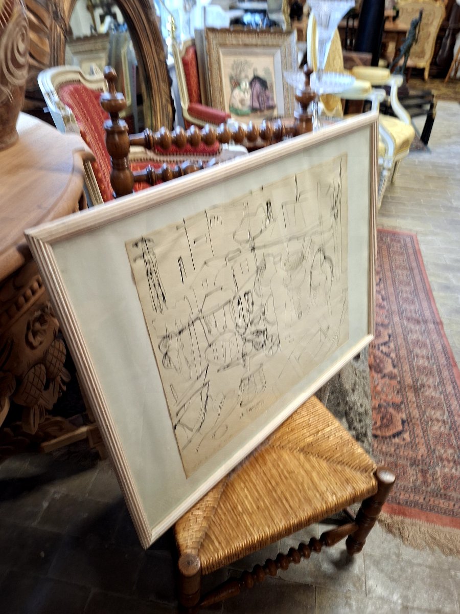 Raymond Espinasse (1897-1985) Painting "nets At Pointe-courte" Signed And Dated 1949-photo-2