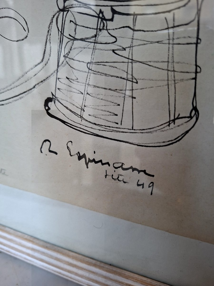 Raymond Espinasse (1897-1985) Painting "nets At Pointe-courte" Signed And Dated 1949-photo-4