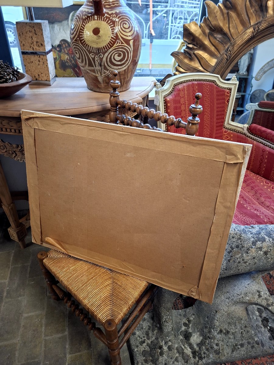 Raymond Espinasse (1897-1985) Painting "nets At Pointe-courte" Signed And Dated 1949-photo-3