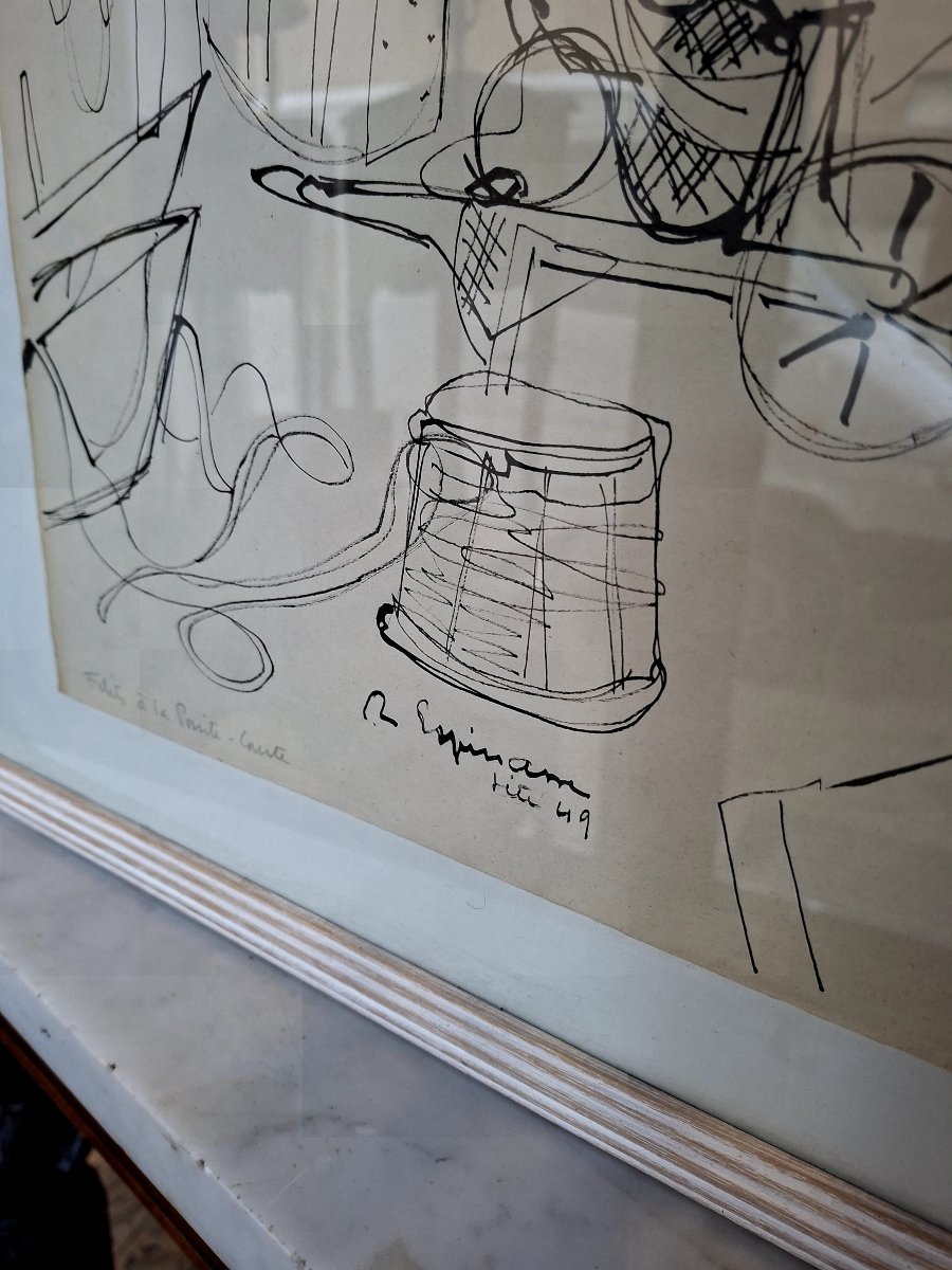 Raymond Espinasse (1897-1985) Painting "nets At Pointe-courte" Signed And Dated 1949-photo-6