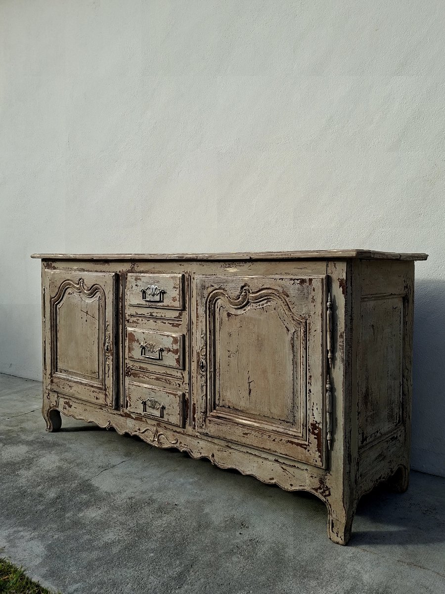 Enfilade buffet d'époque Louis XV 18éme en chêne massif patiné -photo-2