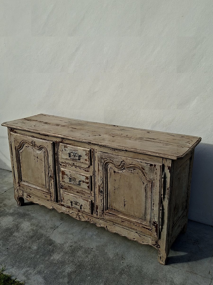 Enfilade buffet d'époque Louis XV 18éme en chêne massif patiné -photo-3