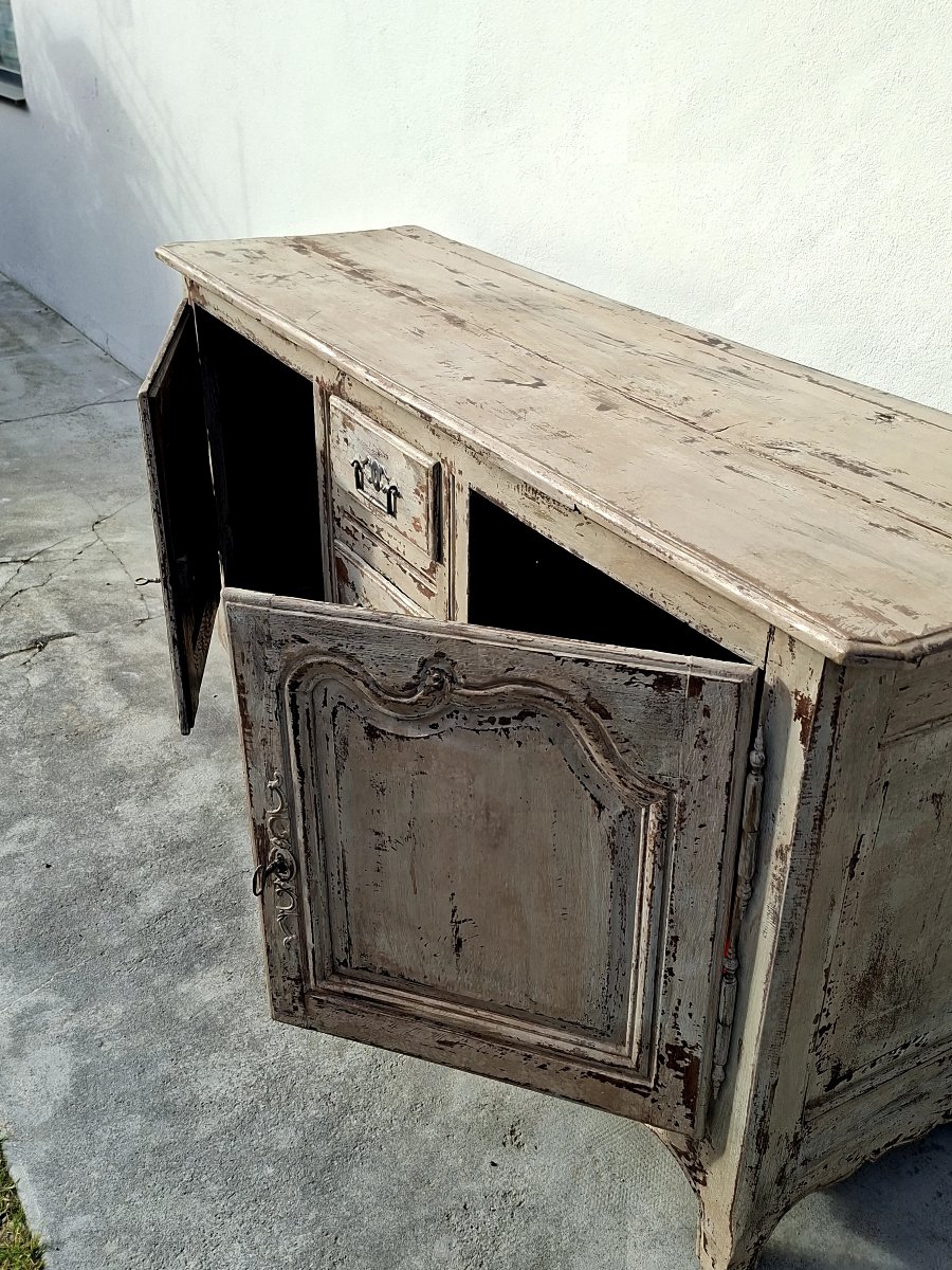 Enfilade buffet d'époque Louis XV 18éme en chêne massif patiné -photo-3