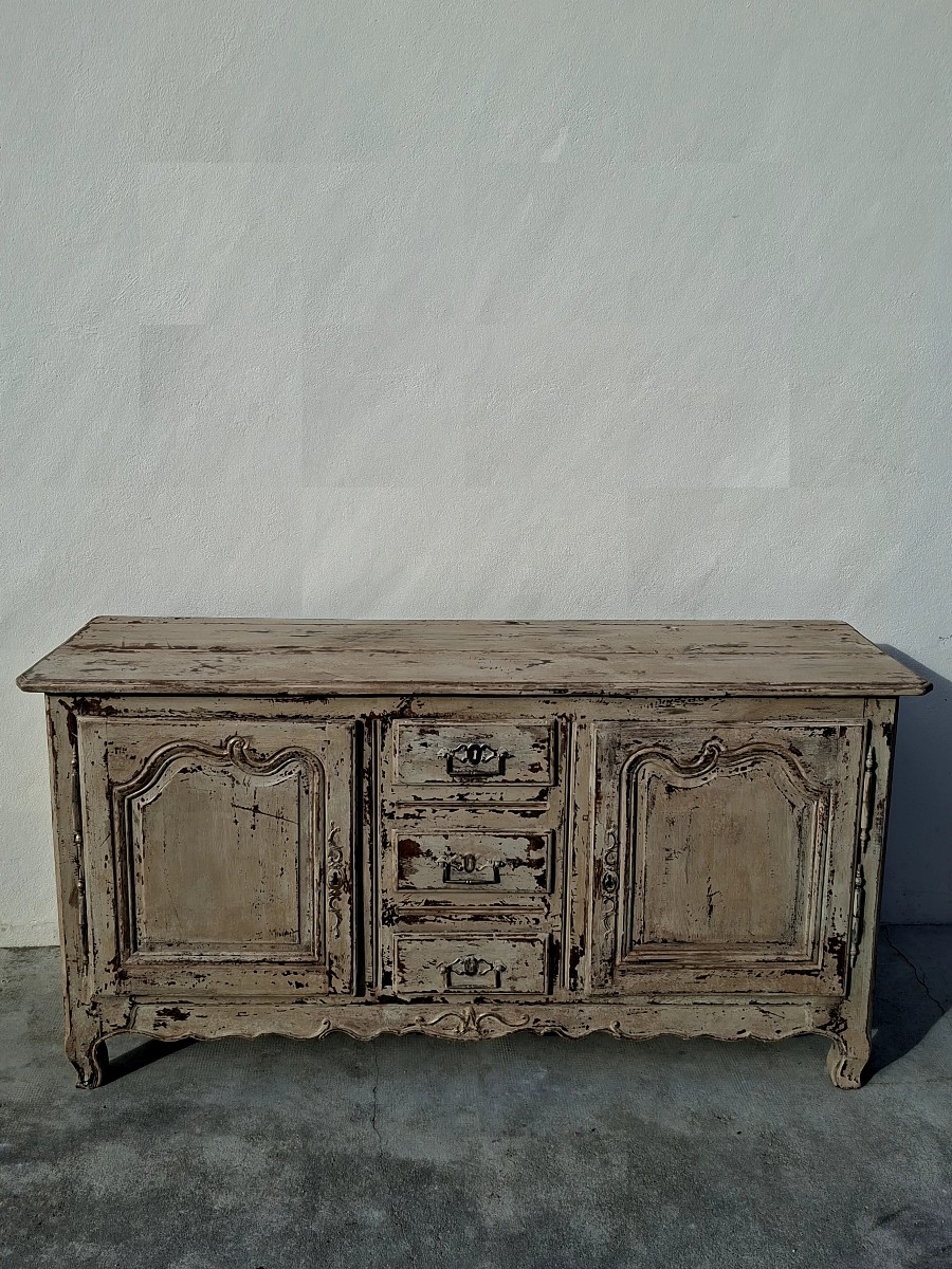 Enfilade buffet d'époque Louis XV 18éme en chêne massif patiné 