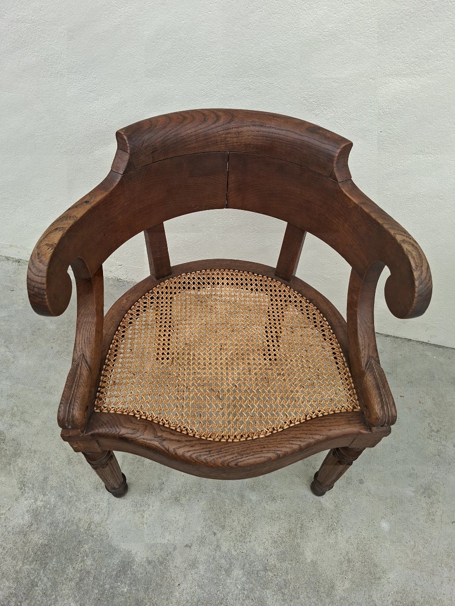 Fauteuil de bureau en chêne massif style Louis Philippe -photo-1