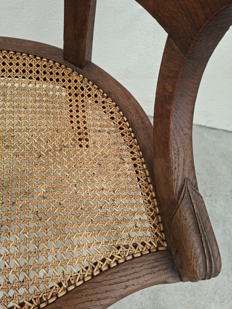 Fauteuil de bureau en chêne massif style Louis Philippe -photo-2