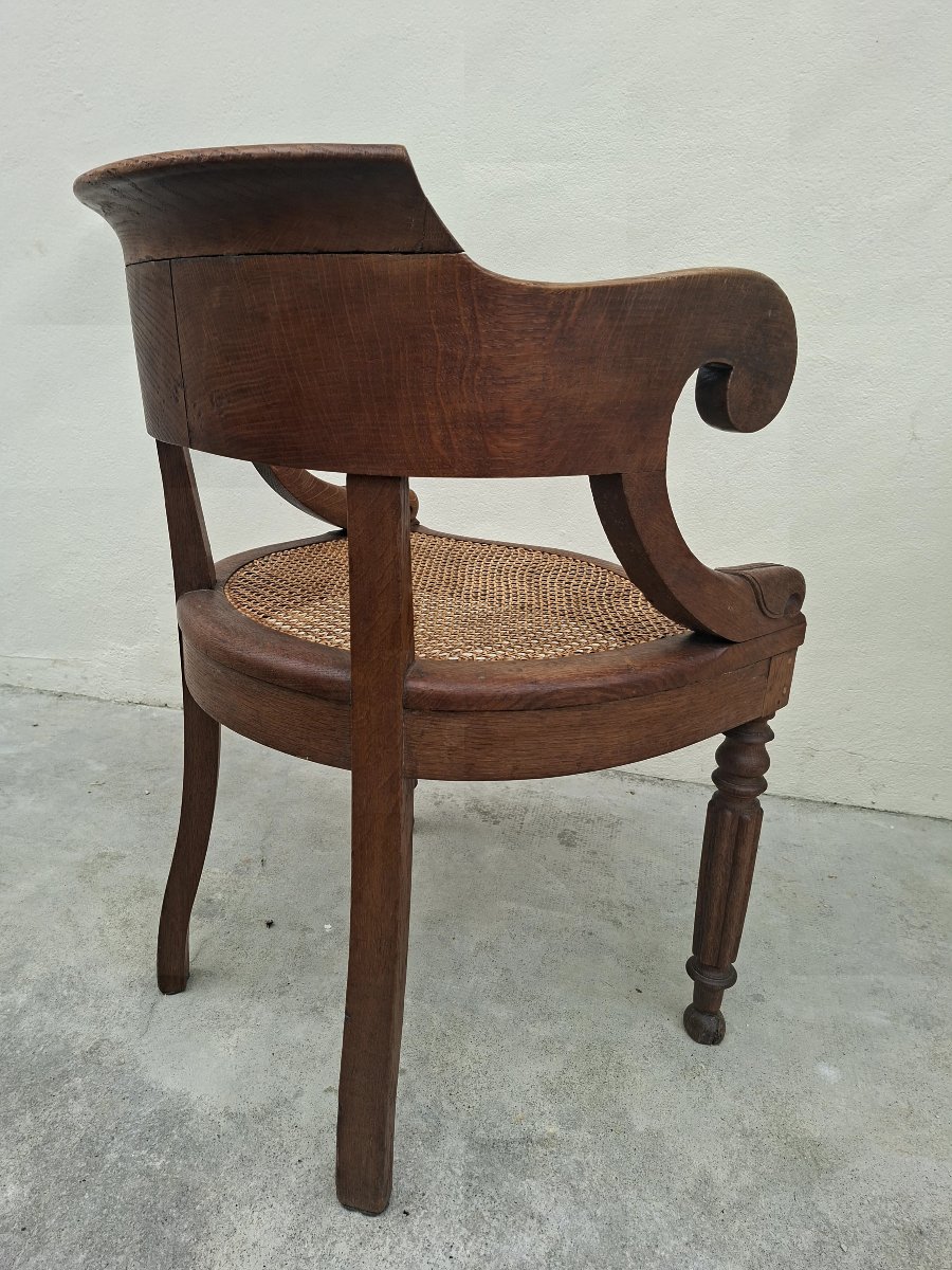Fauteuil de bureau en chêne massif style Louis Philippe -photo-5