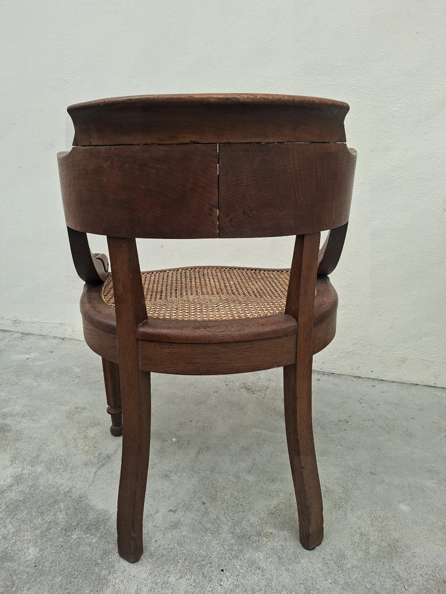 Fauteuil de bureau en chêne massif style Louis Philippe -photo-6