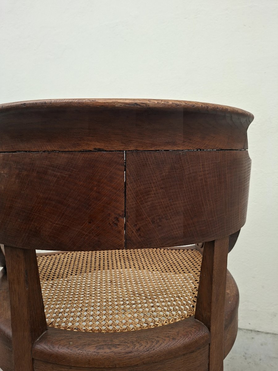 Fauteuil de bureau en chêne massif style Louis Philippe -photo-7