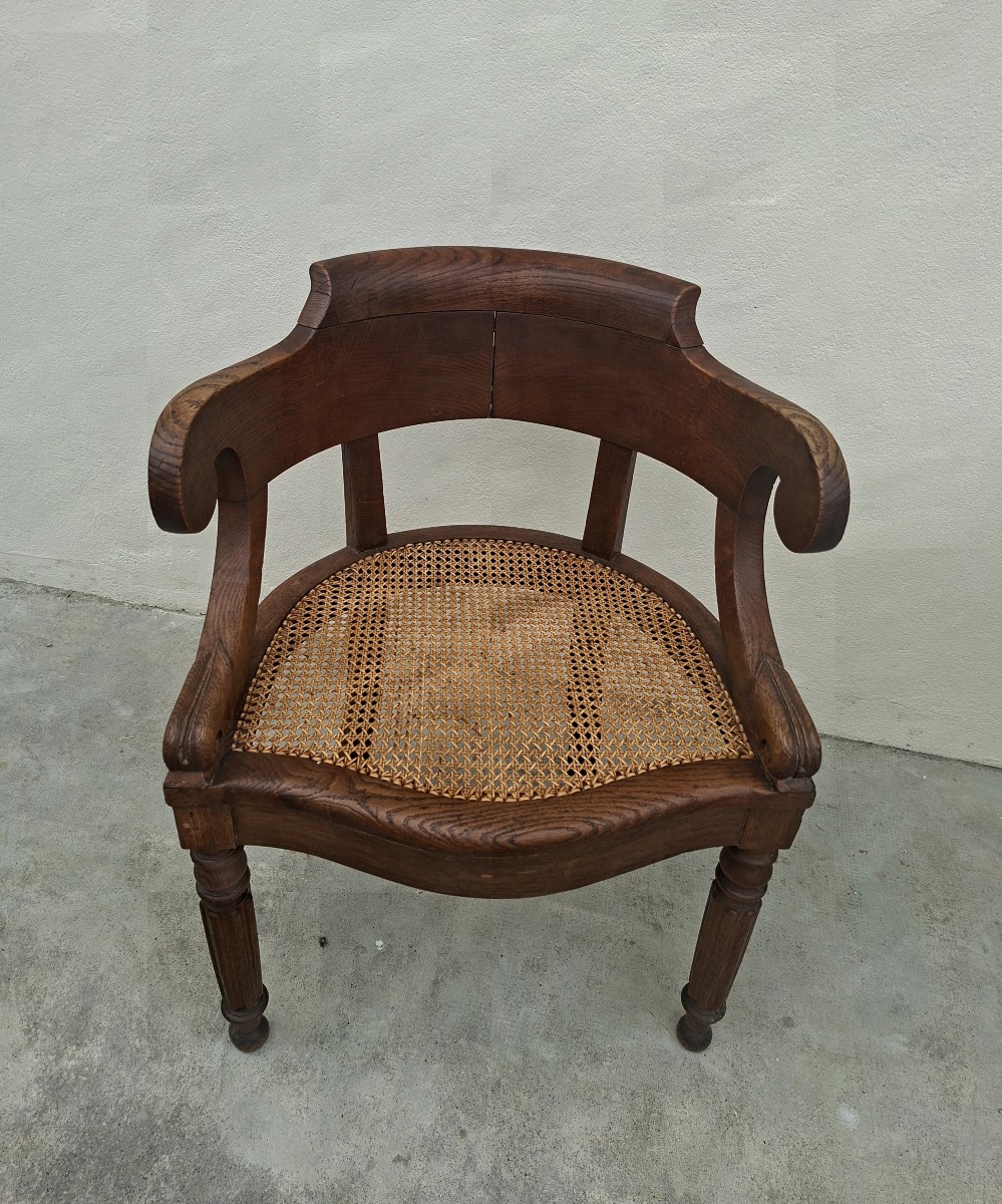 Fauteuil de bureau en chêne massif style Louis Philippe 