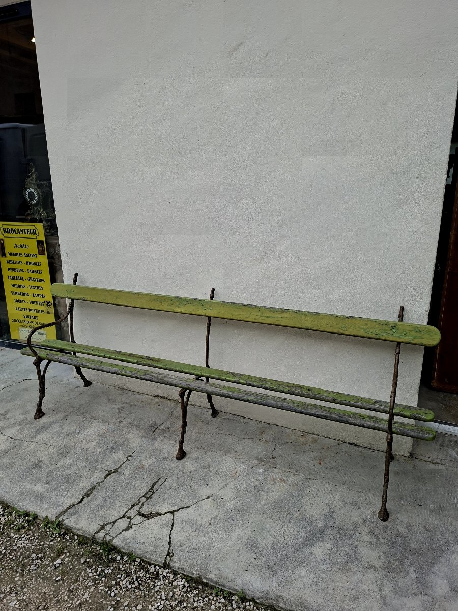 Banc de Jardin en fonte grand modèle avec accoudoirs 19éme de Maison Bourgeoise -photo-2