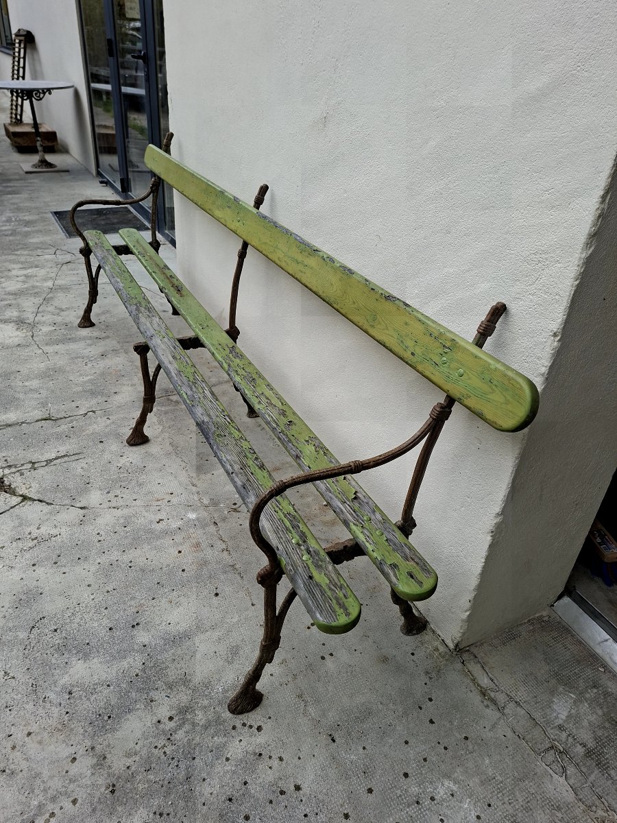 Banc de Jardin en fonte grand modèle avec accoudoirs 19éme de Maison Bourgeoise -photo-3